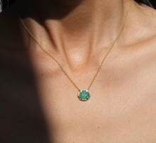 Load image into Gallery viewer, Elisabeth Bell Jewelry Emerald Oval Necklace
