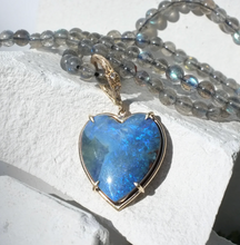 Load image into Gallery viewer, Elisabeth Bell Labradorite Opal Heart Necklace