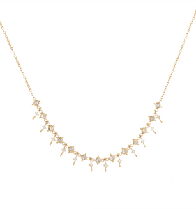 Celine Daoust 14k Gold Multi Diamonds & Dangling Diamond Necklace