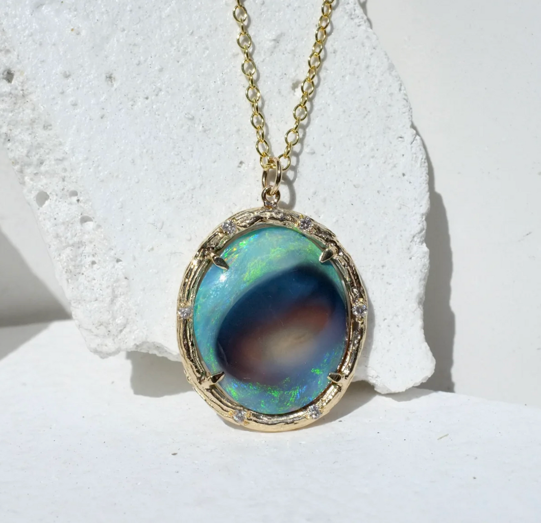 Elisabeth Bell Spiral Opal Galaxy Necklace