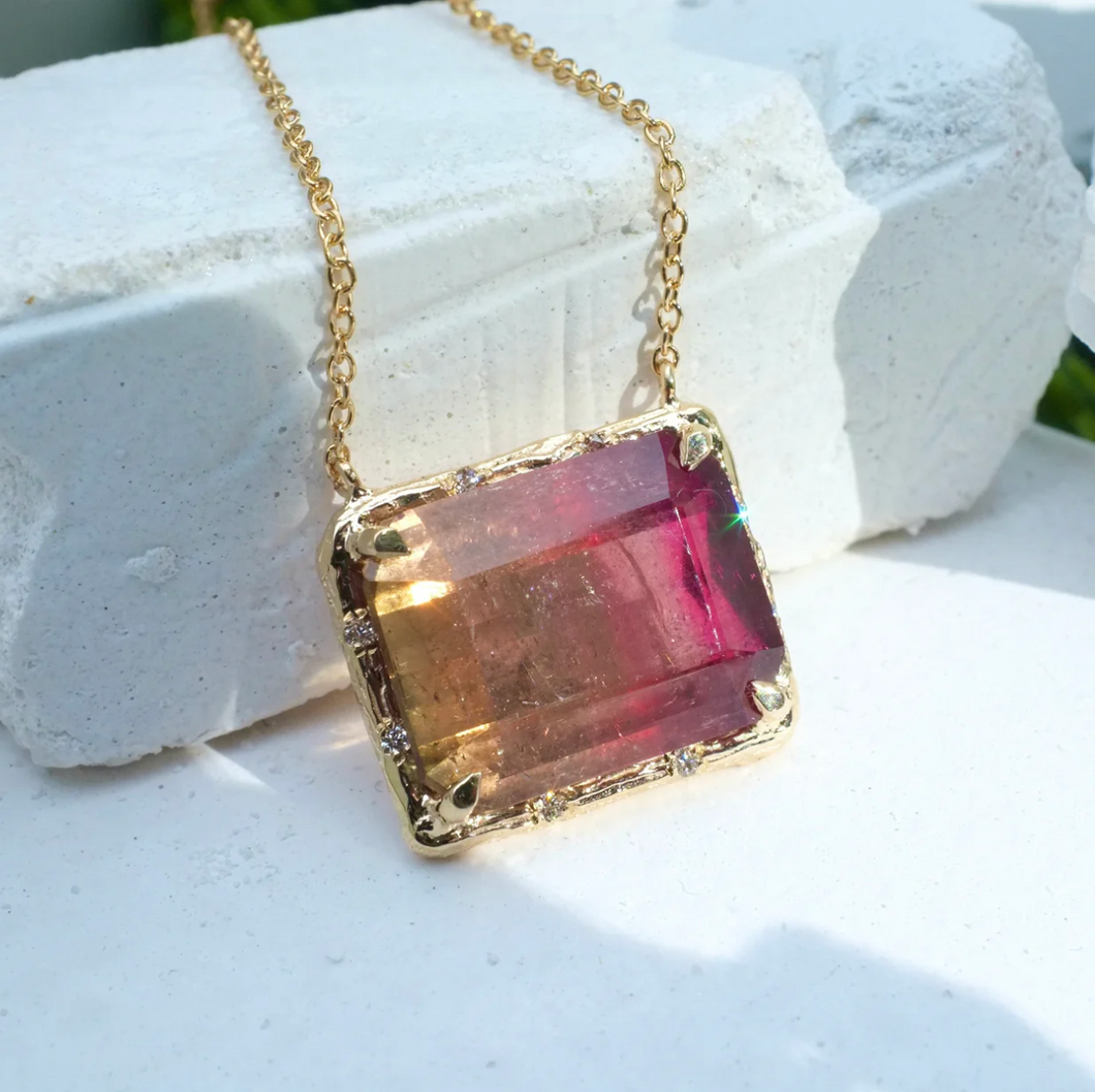 Elisabeth Bell Bi-Color Tourmaline Necklace