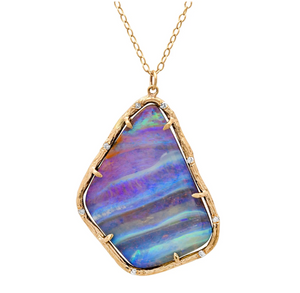 Elisabeth Bell Skyline Blue Opal Necklace