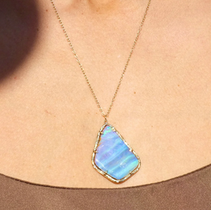 Elisabeth Bell Skyline Blue Opal Necklace