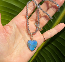 Load image into Gallery viewer, Elisabeth Bell Labradorite Opal Heart Necklace

