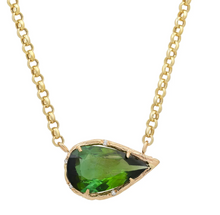 Load image into Gallery viewer, Elisabeth Bell Green Pear Tourmaline Necklace
