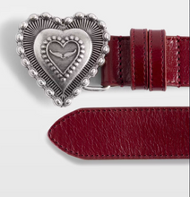 Load image into Gallery viewer, Zadig &amp; Voltaire Red Santa Fe Crush Leather Belt
