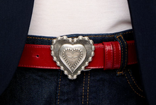 Load image into Gallery viewer, Zadig &amp; Voltaire Red Santa Fe Crush Leather Belt
